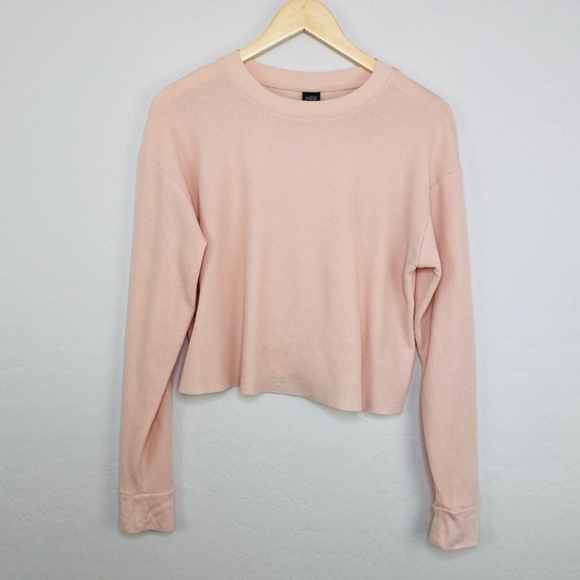 Cropped waffle knit softest thermal top S - Picture 2 of 3